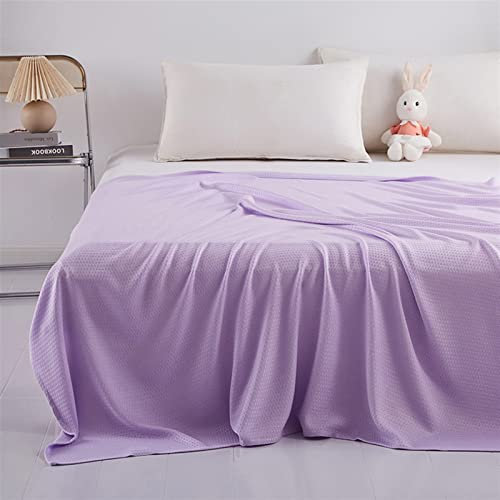 Heavyoff Bambusfaser Kühldecke, Selbstkühlend Sommerdecke mit Q-Max 0,43 Kühlfasern aus natürliche Bambus Tagesdecke Weiche Wohndecke für Kinder und Erwachsene Lila, 150x200cm