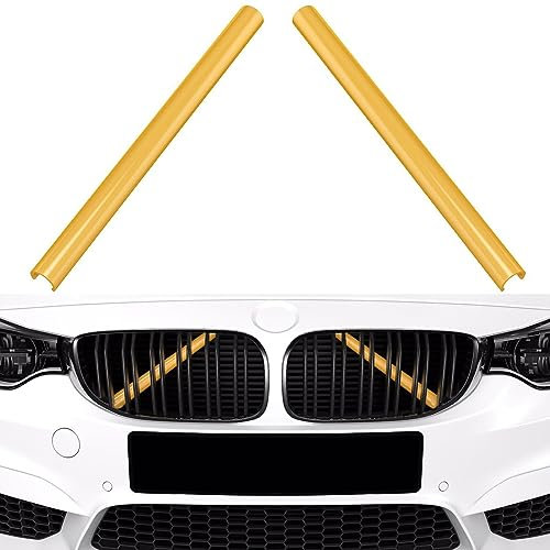 Frontgrill Einsatz für F30 F32, Streifen Kühlergrill Einsätze Zierleiste Kompatibel mit BMW 3er 4er 2012-2019, F32 F30 320 328 330 335 428 435 (Gelb)