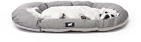 Ferplast Hundekissen Hundesofa Hundebett Mittelgroße Hunde mit Antibakteriellem und Antiviralem Schutz, Baumwolle, Waschbar, 78 x 50 cm. Grau