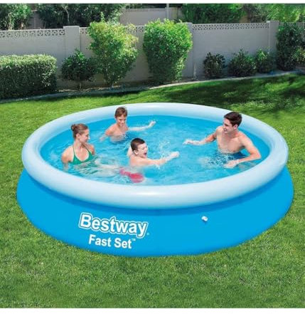 Trade Shop – Aufblasbarer Pool, rund, Fast Set, 366 x 76 cm, vorbereitet für Filterpumpe 57273