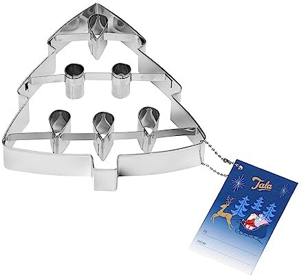 Tala Extra Large Christmas Tree Cutter, Detailed Biscuit Cutter for Baking, Perfect for Fondant and Dough, Stainless Steel Cutter