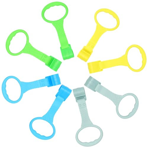 XIANGLONGY 8 Piezas Anillas Parque Bebe, Material PP Engrosado Anillas para Cunas y Parques, Agarraderas Parque Bebe Ayuda a los Bebés a Aprender a Pararse, Cinco Colores (Colores Aleatorios)