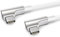 PAXO 1m Ladekabel, 3A, USB C auf USB C Kabel, USB 2.0, elegante Winkelstecker, besonders flexibler Stoffmantel in weiß