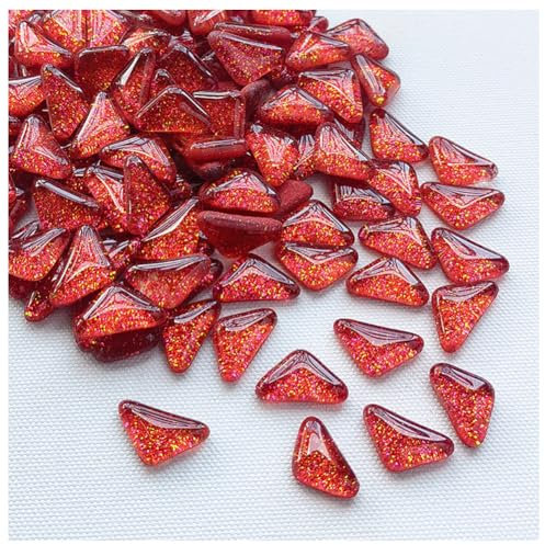 Egurs 500g Bunte Glasmosaikfliesen Unregelmäßige Kristall Mosaikfliesen Kleine Mini Mosaik Fliesen zum Basteln Bulk Mosaiksteine Glitzerkristall Glasstücke für DIY Handwerk Heimdeko Helles Dreieck
