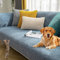 Sofaschoner rutschfest L Form Ecksofa Sofa Überzug Sofadecke Samt Sofabezug 3 2 1 4 sitzer Sofahusse für Sofas aus Mikrofaser Ledersofa (Blau-45x45cm)