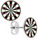 BlackAmazement 2er Set 316L Edelstahl Ohrstecker Ohrringe Dartscheibe Zielscheibe Dart Scheibe Earrings schwarz weiß weiss Herren Damen (10mm)