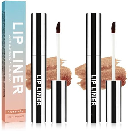 Peel Off Lip Liner, Non-Stick Lip Liner, Long-Lasting Tattoo Lip Liner, Lip Liner Peel Off for Girls (Light Brown)