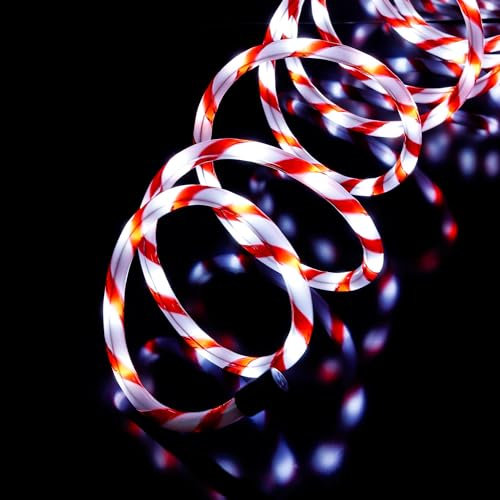 Benelando LED Lichterschlauch 6m 120 LEDs Zuckerstangenoptik Weihnachten Lichterkette Deko
