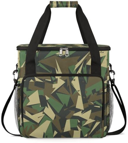Gublec Tragetasche für Kaffeemaschine, Aufbewahrungstasche für Kaffeemaschine, mit Taschen, Camouflage-Muster, Grün