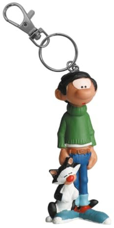 Plastoy Gaston Lagaffe Porte-clés Gaston et son chat - Plastique - 14 cm