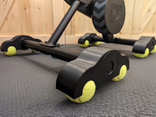 4 Stück Indoor Cycling Snap Rocker Feet Adapter mit 8 Pack Tennisbällen, Stabilitätszubehör für Smart Bike Widerstandstrainer Home Workout Equipment