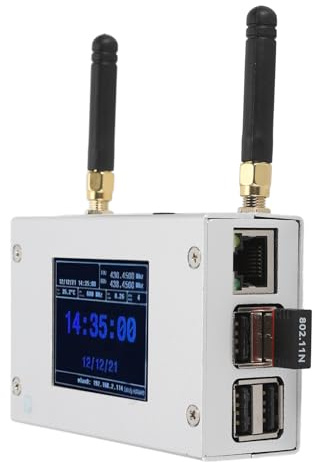 Plyisty Placa de Punto de Acceso Dúplex MMDVM, Módem de Voz Digital Multimodo Compatible con C4FM/DMR/DSTAR P25, con Carcasa de Metal y Pantalla a Color, Tarjeta TF 8G Incorporada