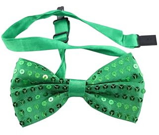 TMK Schmetterlingskrawatte Fliege festliche Accessoires Unisex mit Pailletten und mehrfarbig verstellbar für Erwachsene und Kinder Unisex Code 27600, Grün Pailettes, Erwachsene