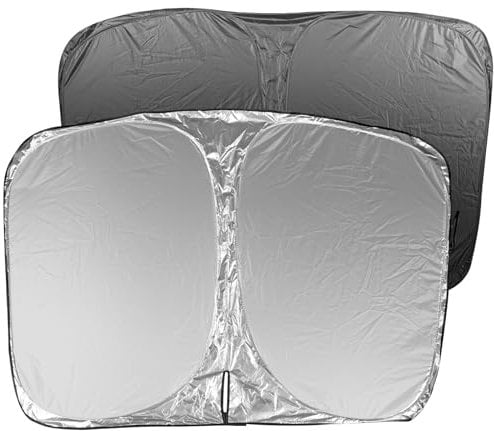 EYPINS Parasol para Tesla Model Y Model 3, Parasol para Ventana Delantera del Parabrisas, Parasol Plegable con Bloqueo de Luz con Bolsa de Almacenamiento, Accesorios para Tesla 2019-2024