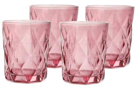 HOMLA LUNNA - Juego de 4 vasos de color rosa, 0,29 l