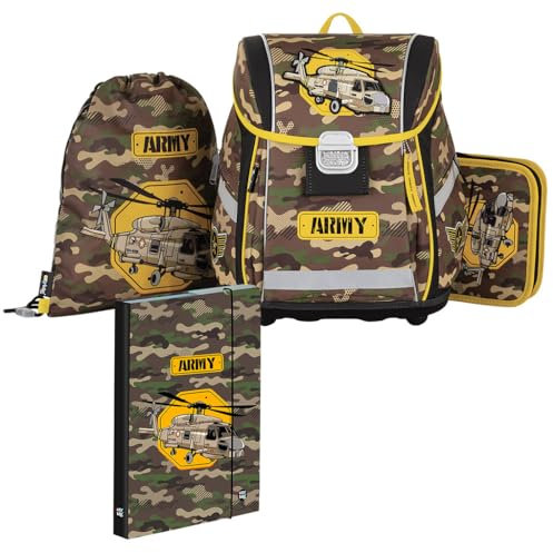 OXY BAG Schulranzen Set 4 Teilig Ergonomischer Schulrucksack Set Sportbeutel Federmappe A4 Dokumentenbox Leicht Schulset Mädchen Schultasche für 1. - 3. Klasse Back to School