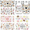 6 Blätter DTF Drucker Sticker UV Transferaufkleber Transfer Decals Tasse Eiscreme Rub On Sticker 24.3x11.9cm Wrap für Glasbecher Handarbeiten Keramik Dekoration DIY-Kunsthandwerk Geschenke Deko