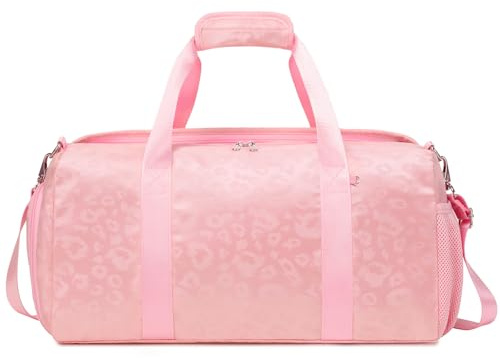 Leopardenmuster Sporttasche Mädchen Teenager Reisetaschen Damen Weekender Schulsporttasche Mädchen 25L Multifunktional Sporttasche Reisen Gym Yoga