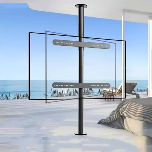 YUZDNM LCD TV Rahmen Bodenständer - Passend Für 32-75-Zoll-LED-Bildschirme, 360-Grad-TV-Bodenständer, Verstellbare TV-Deckenhalterung, Bis Zu 110 Pfund, Drehbares Trennwandregal TV Halterung(60-85cm)