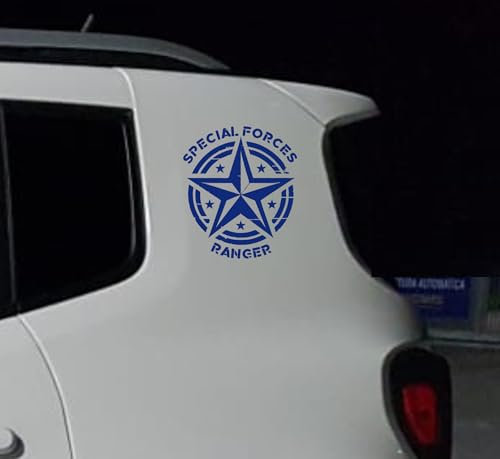DualColorStampe Aufkleber kompatibel mit Jeep Renegade Militär Stern Army Offroad 4x4 Seite Offroad Aufkleber Auto Decal 0391 (BLU 49)