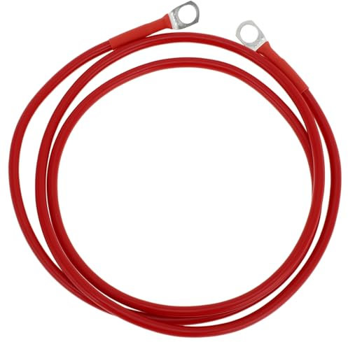 VekAuto 1 Câble D'Onduleur De Batterie 10 Awg Calibre 4Ft 5/16 Lug Câble De Batterie Universel pour Voiture Véhicule Bateau VR Solaire Cuivre Étamé Rouge