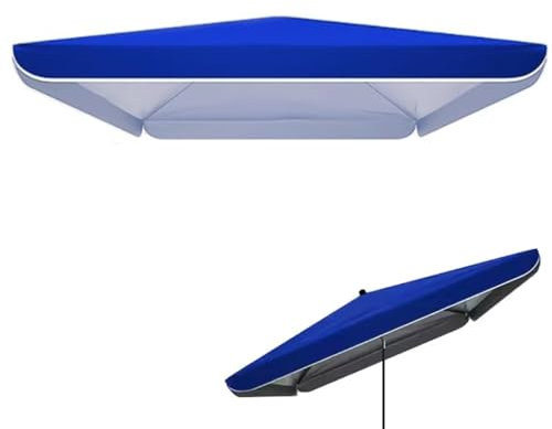Ersatzbezug für Terrassenschirm, 3 x 3 m, quadratisch/rechteckig, Strandmarkt, Sonnenschirm, nur blauer Baldachin