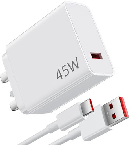45W Fast Charger Plug for Xiaomi,With USB C Charging Cable 1M for Redmi Note 14 Pro 5G Poco X7,USB Wall Charger Turbo Charge Compatible with Xiaomi Pad 6 Redmi Note 14 13 12S POCO M6 Mi 10T 11