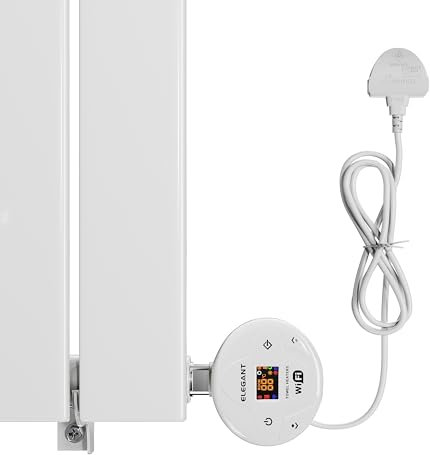 ZANOFIRA WiFi Smart Electric Heating Element with Plug, Thermostat Timer LCD Display for Towel Rails and Radiators White 1000W