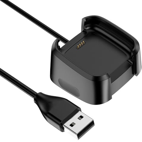 Charger for Fitbit Versa 2 (Not for Fitbit Versa/SE/Lite) Charging Cable Stand Station Replacement USB Charger Dock for Versa 2 Smartwatch,100cm, Black