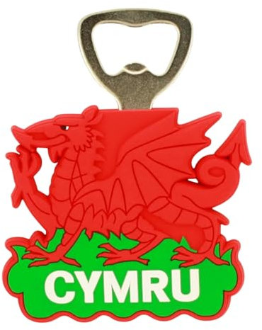 Wales Dragon Rubber Bottle Opener Magnet Metal Fridge Kitchen Accessories Welsh Country Holiday Travel Souvenirs Gifts Magnets for Family Friends Colleague