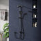 Garvee Regendusche set ohne Armatur, Duschsystem mit Duschkopf Duschgarnitur Edelstahl Duschsäule Überkopfbrause set Kopfbrause Schwarz Rund 25cm