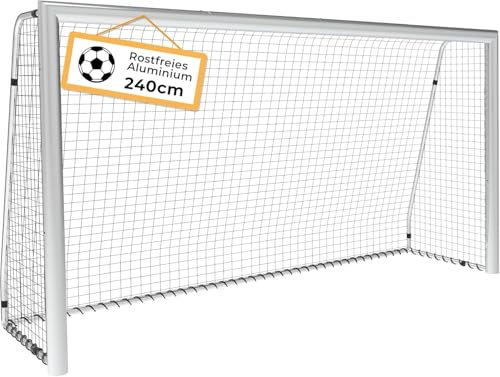 PEAKVONDER 240 cm Aluminium Fussballtore für Garten Kinder und Erwachsene – Rostfreies Fußballtor Kinder Outdoor inkl. Erdanker, Nutzung über Mehrere Jahre-Tor Kinder Fußball Garten TSG041W