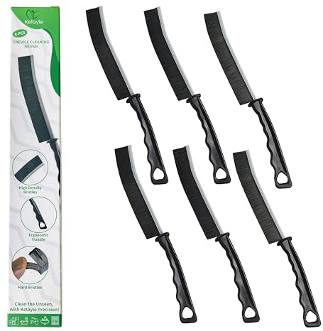 Hard Bristle Crevice Cleaning Brushes | Household Use, Durable Nylon Bristles, Ergonomic Handle, Eco-Friendly Design, Ideal for Tile, Corners, and Kitchen/Bathroom Deep Cleaning (6pcs Set)