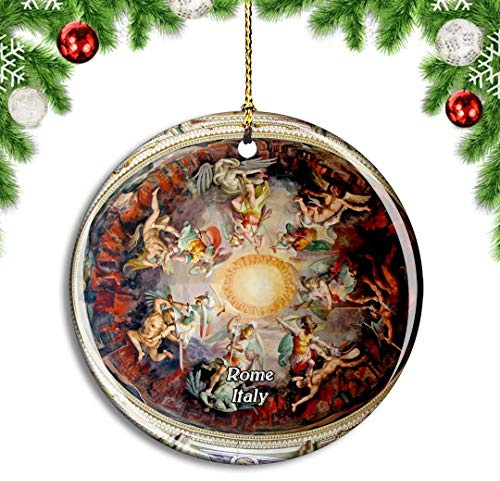 Christbaumschmuck Italien, Rom, Vatikan Museum, Deckengemälde, Fresko Bunte Baumschmuck Personalisierter Weihnachtsbaumschmuck Anhänger Für Zuhause Urlaub Christbaum