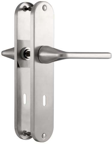 SORWDUERM Türgriff Silber Drückergarnitur, Edelstahl matt gebürstet,80mm BB Zentren Türklinke Set für Haustür und Innentür,BB-Bettklinke,L-form