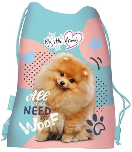St.Majewski - Kordelzugbeutel - Kordelzug Turnbeutel String Schwimmbeutel Kordelzug, Rucksack Streifen für Fitnessstudio Schwimmen Schuhbeutel - Hund Motiv - 43,5 x 33 cm