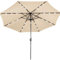FP-TECH FP-JD4013LU Ombrellone da Giardino con Pannello Solare, 24 LED e USB Incorporati, Beige, 2.7 m