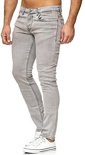 Tazzio Jeans Herren Slim Fit Stretch Jeanshose Hose Denim 16533 (38/32, Grau)