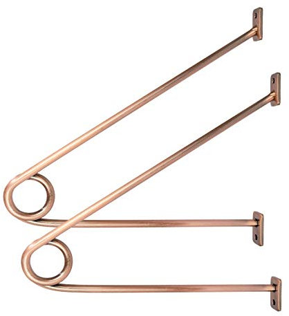 Natural Goods Berlin Wandgarderobe GARD Prenzlberg | Kleiderstangenhalterung für Ankleidezimmer | 8mm Materialstärke | Garderobenstange | DIY (Antik Roségold, T26 x ohne Stange)