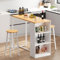 SogesHome Bartisch Bistrotisch Set mit 2 Stuhlen Küche Esstisch mit 3 Ablagefächern Konsole für den Korridor Esszimmer Wohnzimmer 120 x 55 x 100 cm