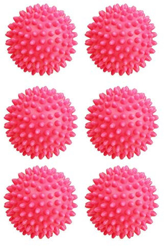 Bolas de secador, reutilizables para secadora de ropa, cubos de secadora para no derretir nuevo material más suave, paquete de 6 (rojo)