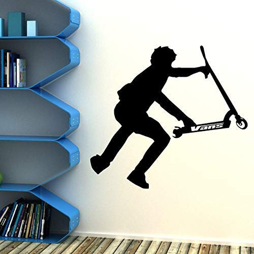 Stunt Scooter Vinyl Wandaufkleber Home Decor Transfer Wandtattoo Pvc Wanddekoration Diy Wandbild Tapete Poster Boy 57X52Cm