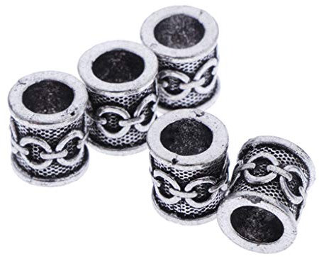 Colcolo 5pcs Nordische Wikinger Keltische Perlen Antiker Charme Silberne,