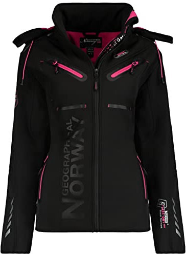 Geographical Norway Veste softshell fonctionnelle pour femme - Pour le sport., noir/rose, XL