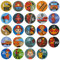 Oblique Unique® 24 Adventskalender Sticker mit Zahlen Aufkleber für Weihnachten Kinder Motive zum Basteln Verzieren Dekorieren (Feuerwehr)