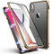LONYAN kompatibel mit iPhone XS Max Hülle, Magnetisch Adsorption Handyhülle Vorder-und Rückseite aus gehärtetem Glas Vollbild-Abdeckung Einteiliges Design (Gold)