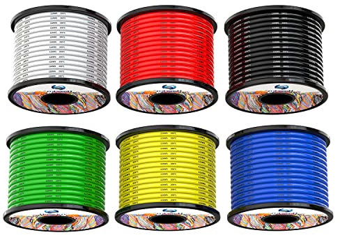 3.3mm² 12AWG Silicone Fili elettrici 6 colori 6x3 metri Cavo Elettrico filo di rame stagnato a più fili Alta Temperatura Resistente