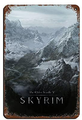 The Elder Scrolls V Skyrim Game 10 Blechschild Vintage Metall Pub Club Cafe Bar Home Wandkunst Dekoration Poster Retro 20 x 30 cm