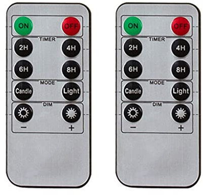 perfk 2X Télécommande pour Bougies LED sans Flamme en Cire Véritable