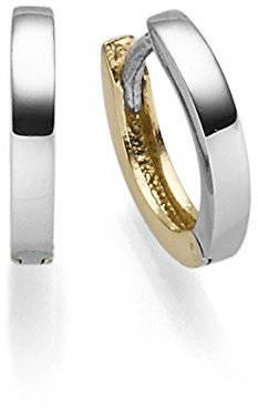 Kleine Ohrringe Creolen 2x10mm Ohrschmuck aus 585 Gold Gelbgold Weißgold glänzend flach
